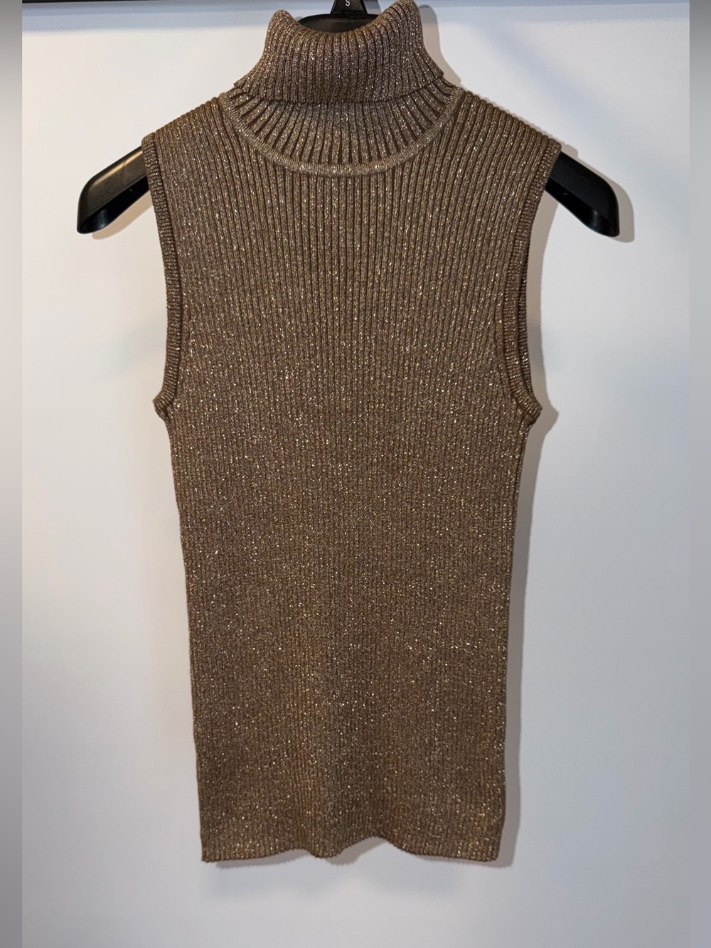 Preswick & Moore Metallic Brown Ribbed Sleeveless Tank
